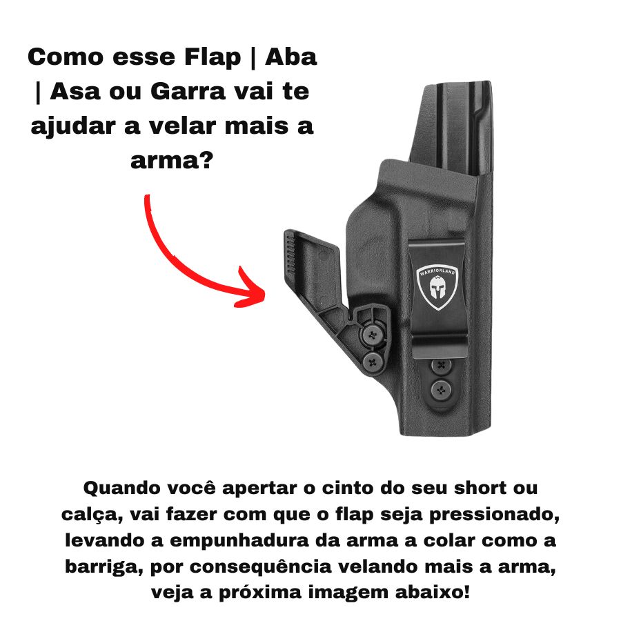 Coldre kydex velado IWB com Flap